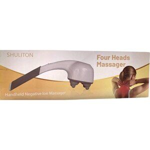 SHULITON Four Heads Massager Handheld Negative‎ ion 4 Head Deep Tissue Neck Back